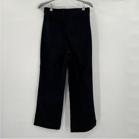 Quince Women's Black Stretch Cotton Twill Wide-Leg Crop Pants sz 32 NWT - Picture 3 of 6